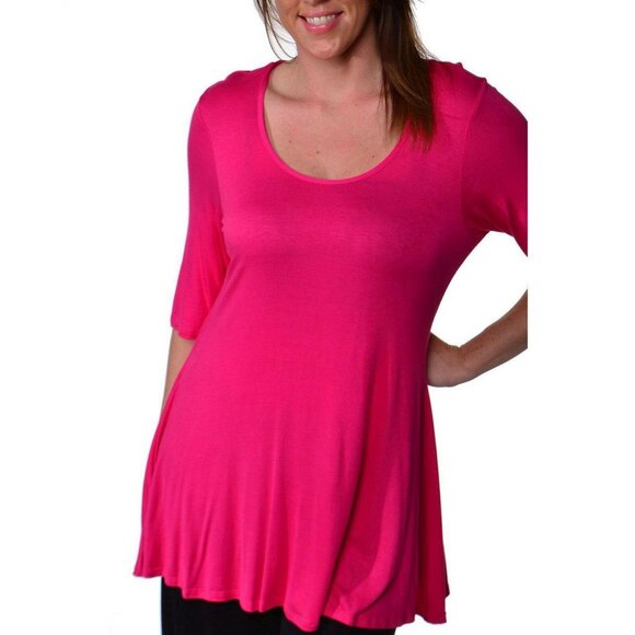 NWT 24seven Comfort Apparel Womens Plus Size Tunic Top P020204 2X Pink - Picture 1 of 6